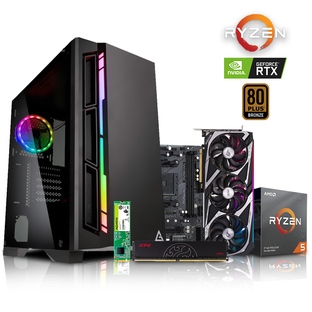 PC NX-ZEN, Ryzen 5 3600, 8GB DDR4, M.2 240GB, RTX 3060 TI 8GB, A520, 750W 80+