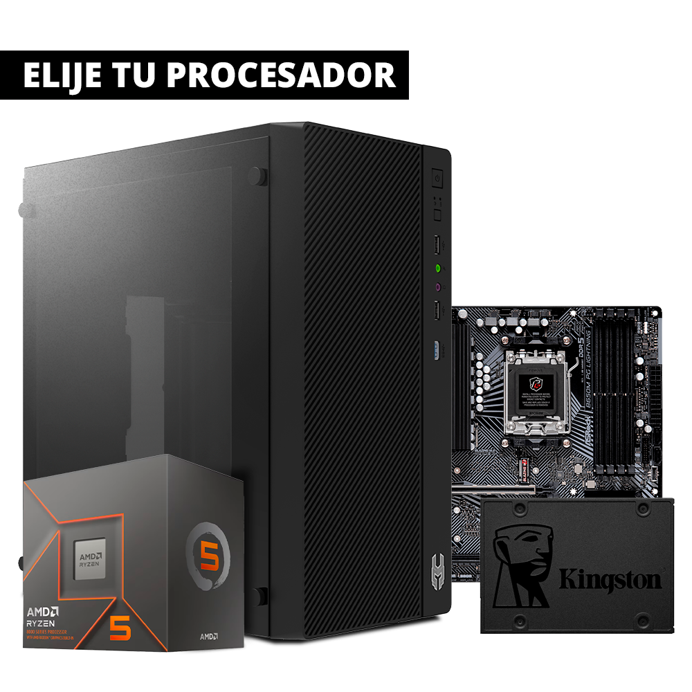 Pc Ryzen Serie 8000, 16GB DDR5, SSD 480GB, 500W