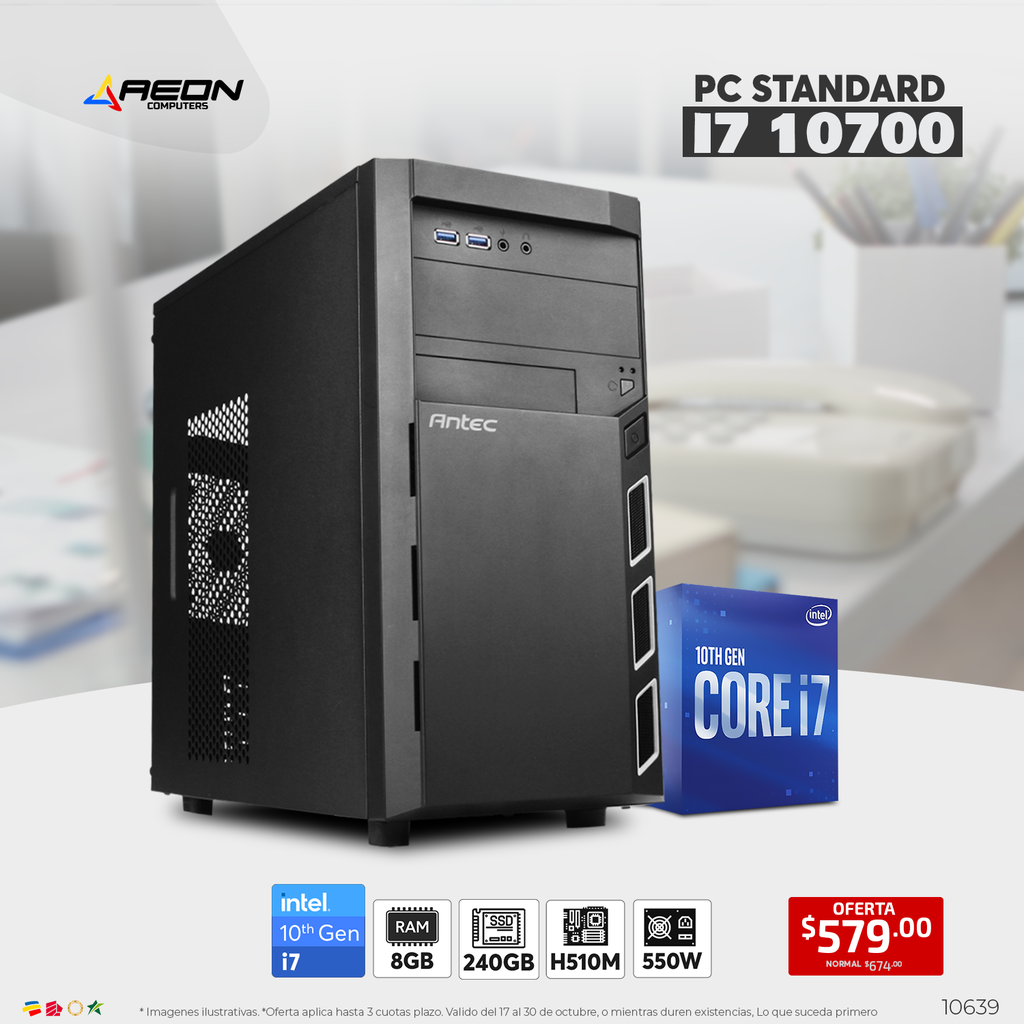 PC Standard i7 10700 10th, 8GB, SSD 240GB