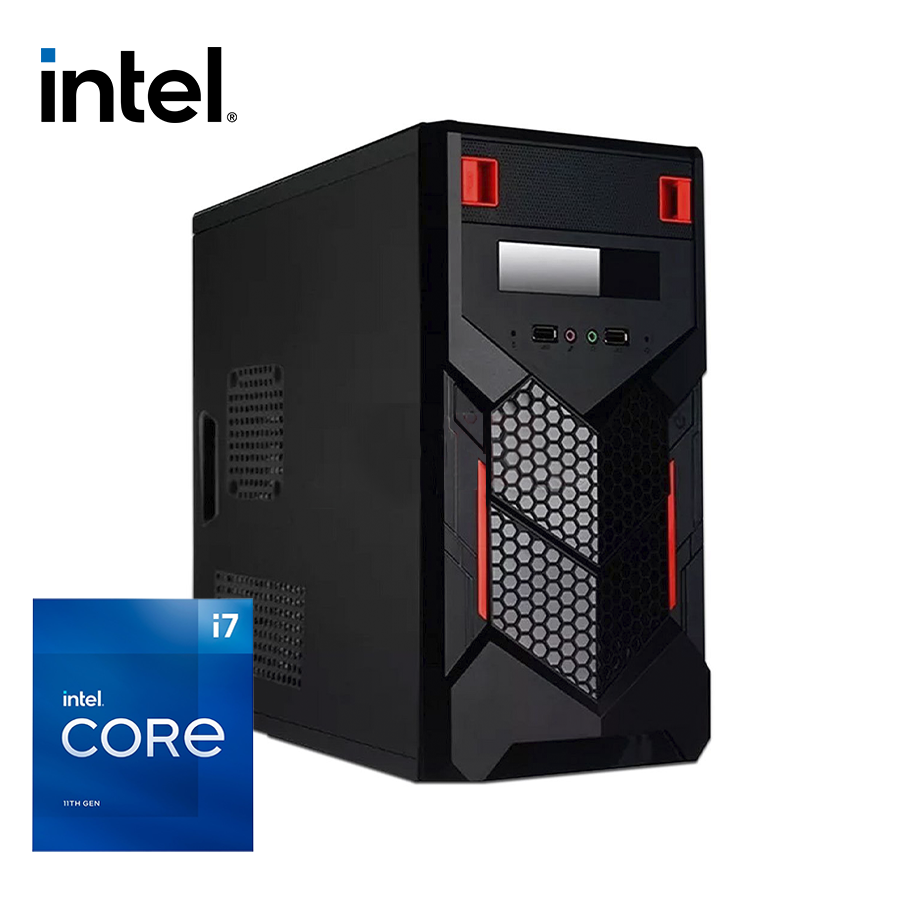 PC Standard Intel i7 11700, 8GB DDR4, SSD 480GB, H510, 500W, Teclado Mouse y Bocinas