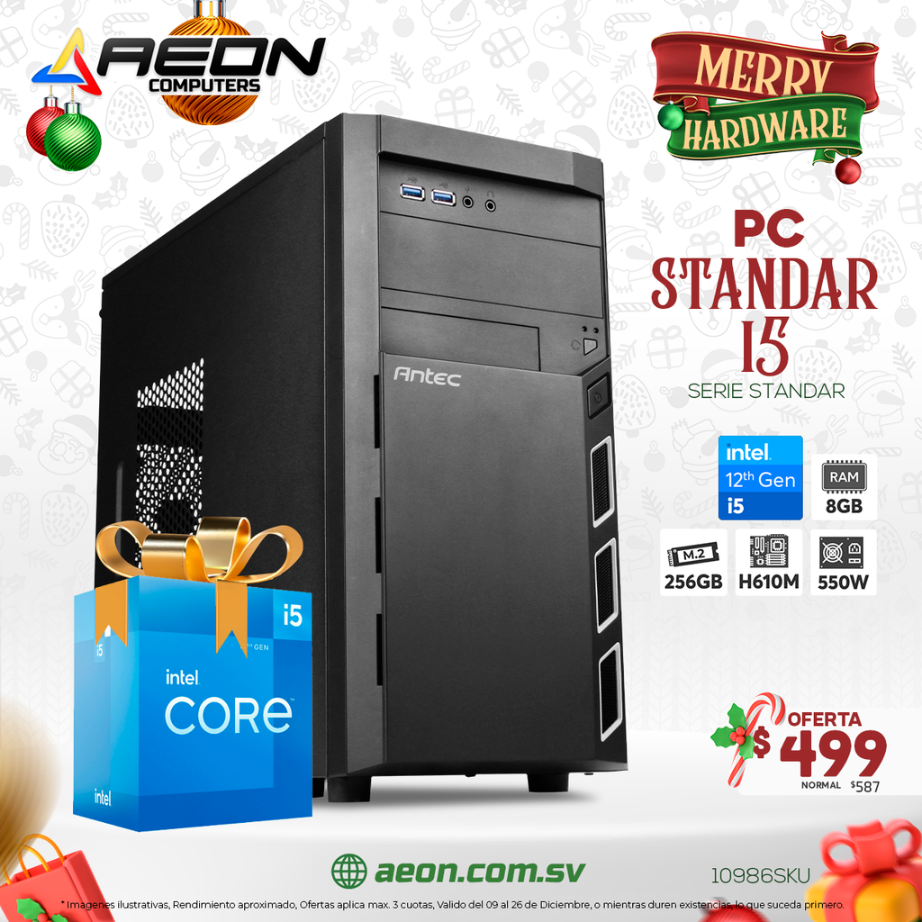 PC Standar i5 12th, 256GB M.2, 8GB RAM DDR4.