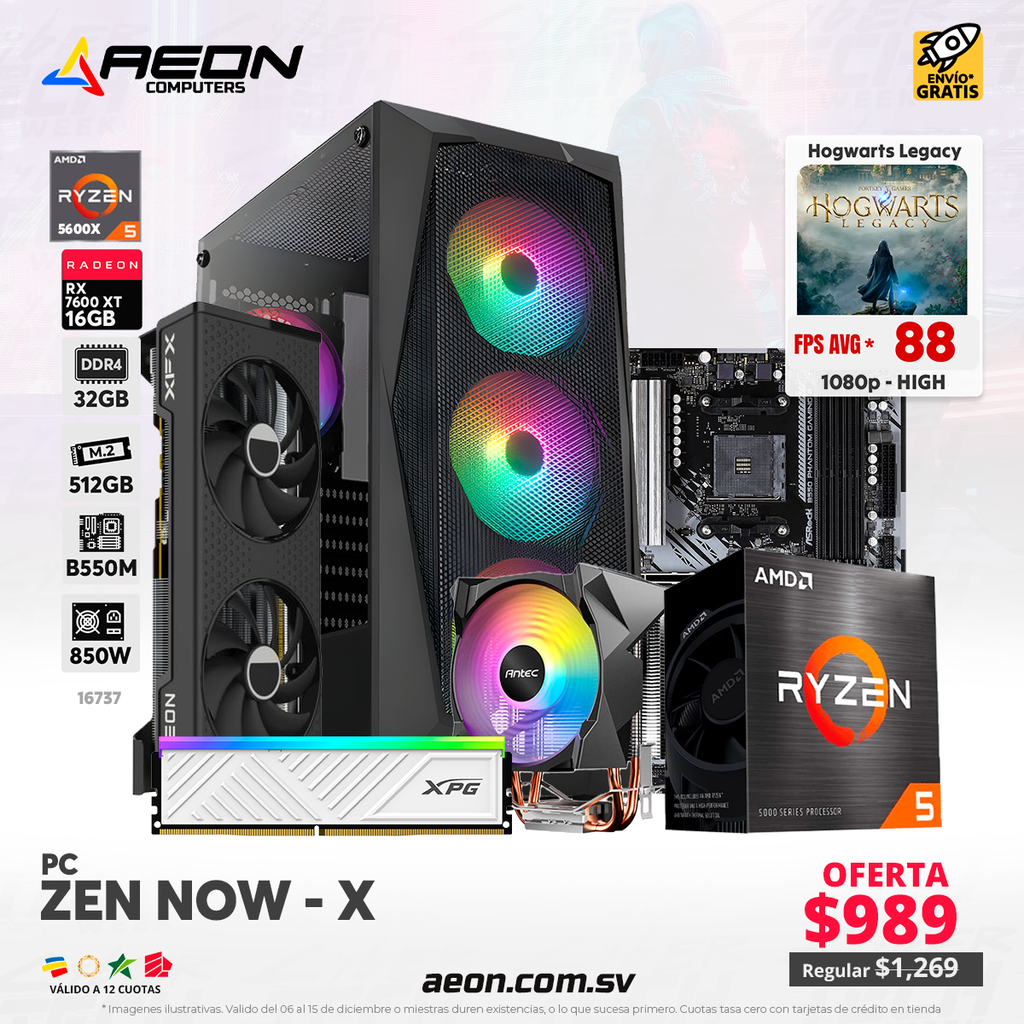 PC ZEN NOW X, Ryzen 5 5600X,  Nitro 16GB GDDR6 RX 6900XT OC, 16GB DDR4, 512GB M.2, 850W TT KT