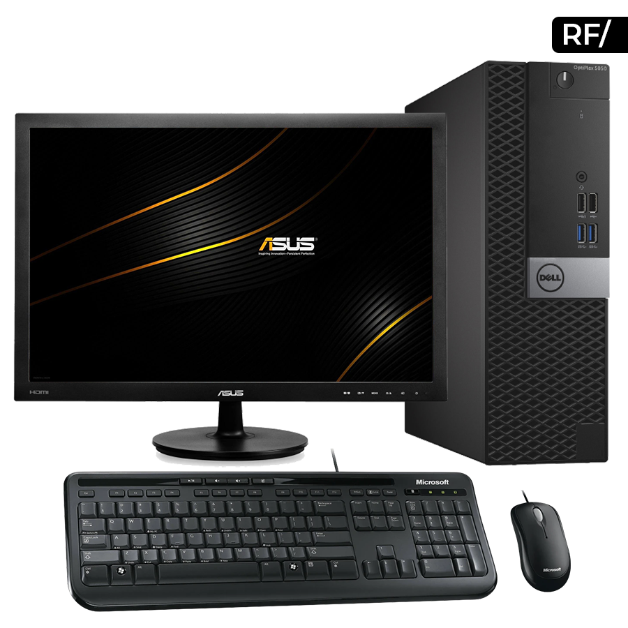 RF / CPU DELL OPTIPLEX 5050 SFF 6TH-GEN i3-6100/8GB/320GB/ W10pro, Monitor 24", Teclado y Mouse