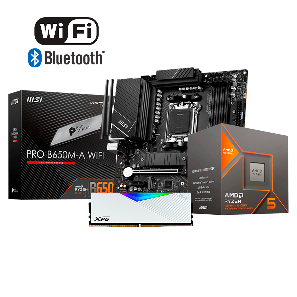 SERIES 8000 UPGRADE KIT RYZEN 5 8600G, DDR5 16GB, CHIPSET B650M-A WIFI + BT