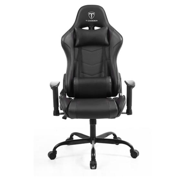 Silla Gamer T-Dagger Mustang, Base Metalica, Apoya Brazo Ajustable, Reclinable T-TC700-BK  Negro