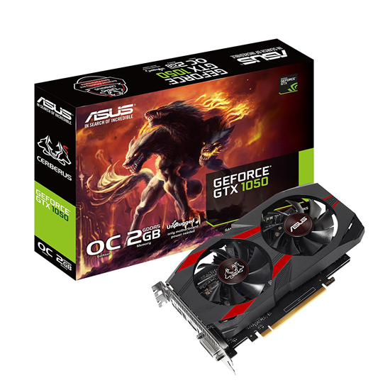 Tarjeta de Video CERBERUS NVIDIA GTX 1050 OC 2GB ASUS