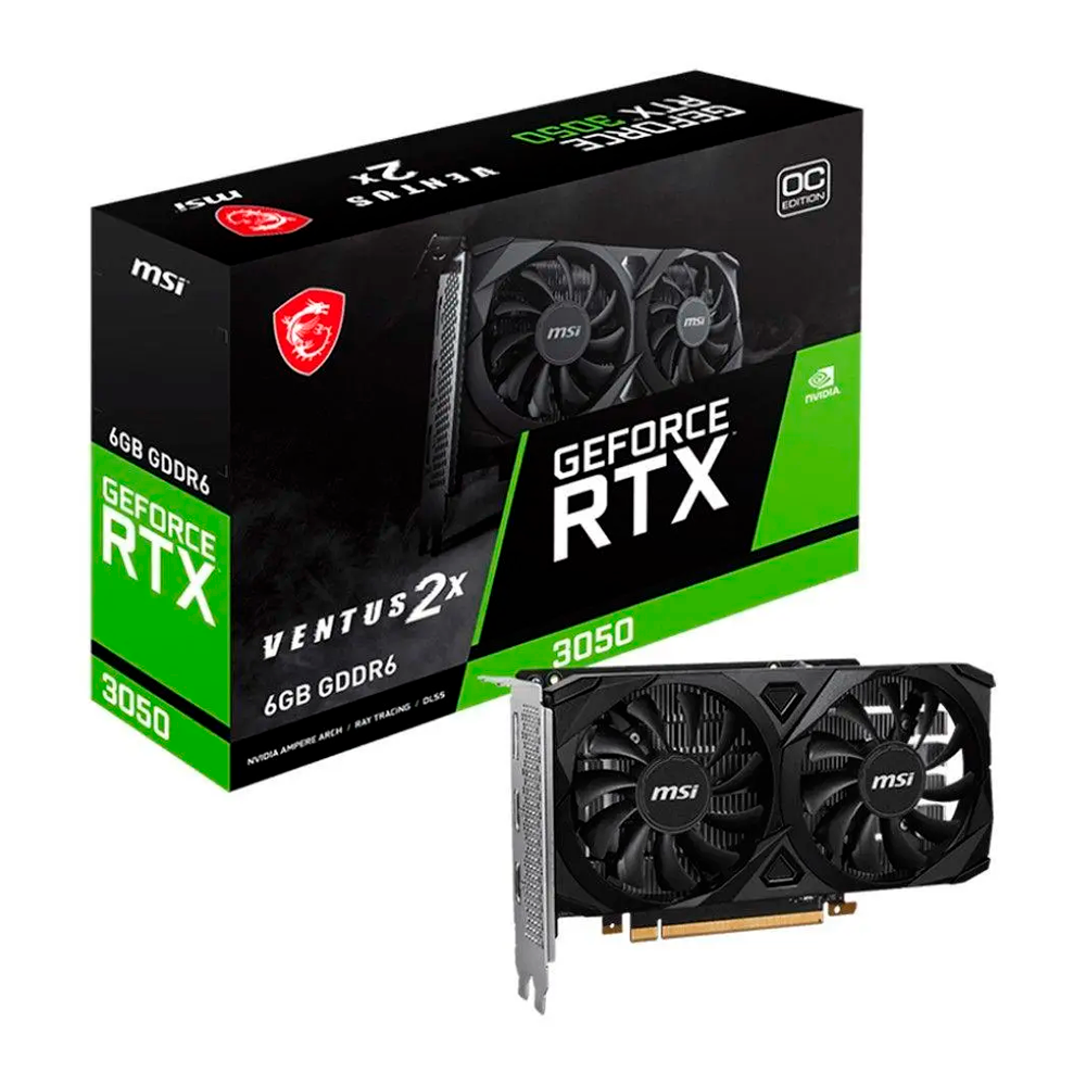 Tarjeta de Video MSI GeForce RTX 3050 Ventus 2x 6G OC, 912-V812-060