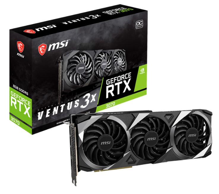 Tarjeta de Video MSI GEFORCE RTX 3070 Ventus 3X 8GB OC LHR, 912-V390-277