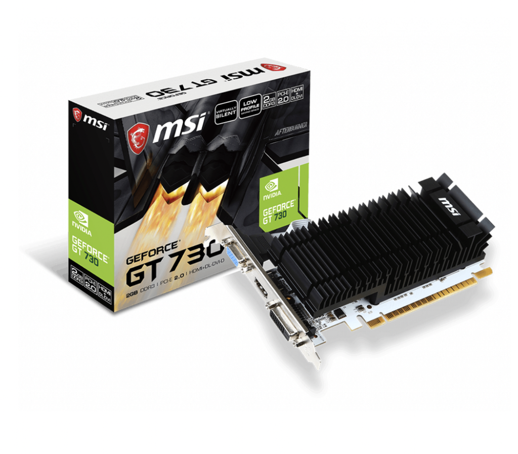 Tarjeta de Video MSI NVIDIA GeForce GT 730 2GB 64-bit GDDR3 PCI Express 2.0 N730K-2GD3H/LPV1