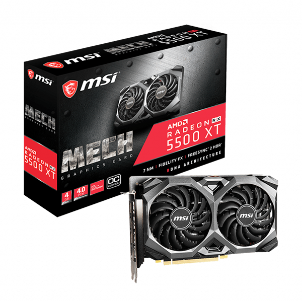 Tarjeta de Video  MSI RX 5500XT  MECH 4GB OC