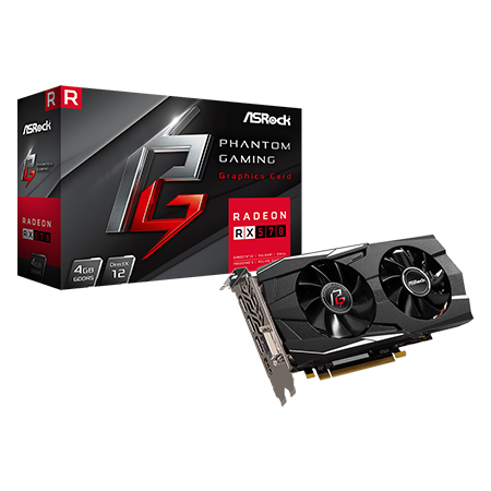 Tarjeta de Video Radeon RX 570 4gb GDDR5 Phantom Gaming ASRock