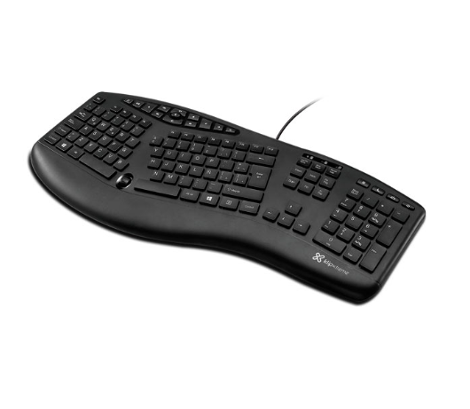 Teclado, Klip Xtreme - Keyboard - Wired - Spanish - USB - Black - Ergonomic - Scroll