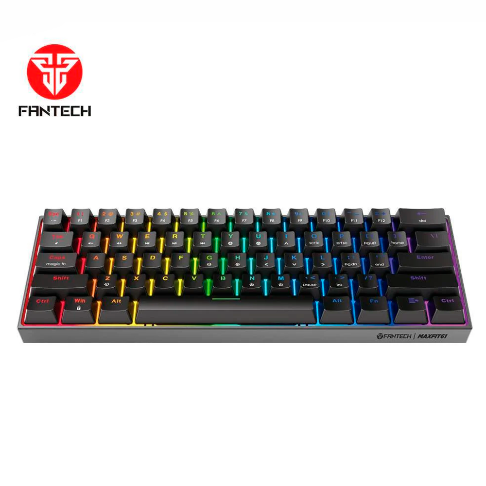 TECLADO MECANICO GAMING FANTECH MK857 MAXFIT61 RGB, BLACK