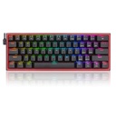 Teclado Mecánico Gaming Redragon FIZZ PRO 40%, Inalámbrico, Negro, Switch RED, USB Tipo-C hacia USB Tipo A, 2.4Ghz, Bluetooth- K616-RGB