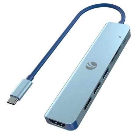 Adaptador HUB USB C 6 EN 1, VCOM. CUE18