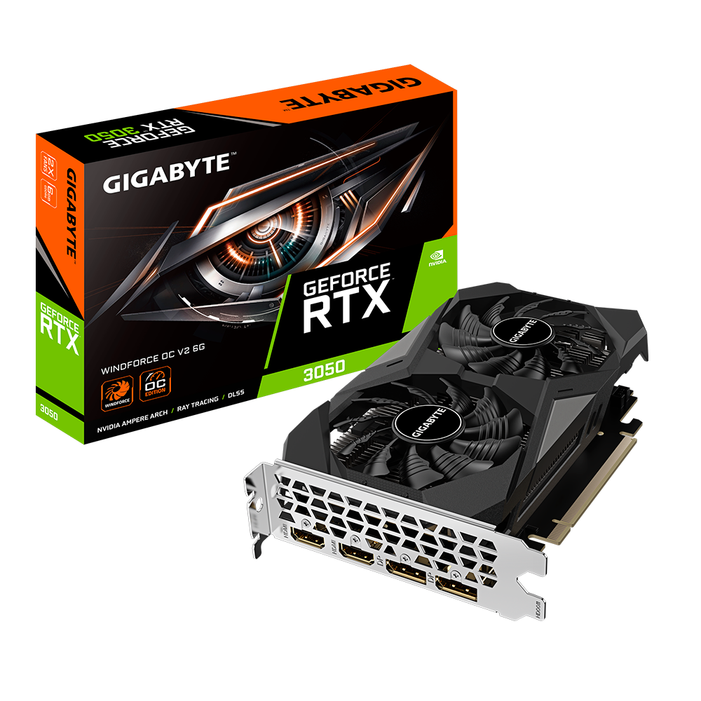Tarjeta de Video Gigabyte NVIDIA GeForce RTX 3050 Graphic Card - 6 GB GDDR6  GV-N3050WF2OCV2-6GD