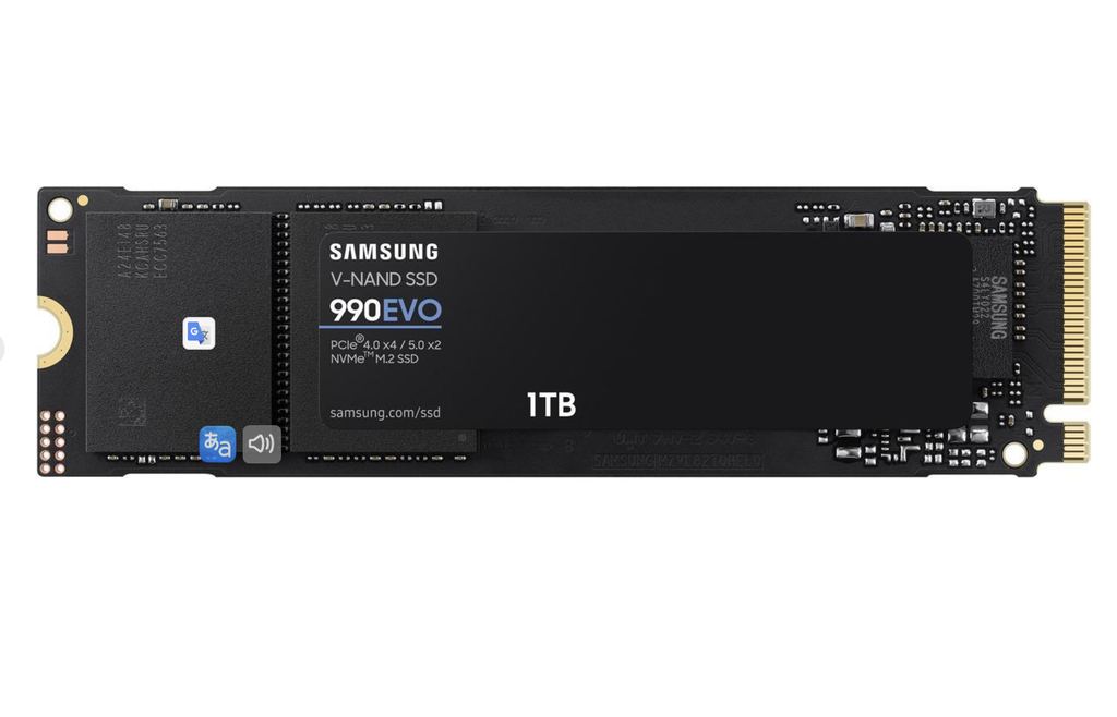 Unidad Estado Solido SAMSUNG 990 EVO PLUS SSD 1TB, PCIe Gen 4x4 | Gen 5x2 M.2 2280, Speeds Up-to 7,150 MB/s, Technology and Intelligent Turbowrite 2.0 (MZ-V9S1T0B/AM)