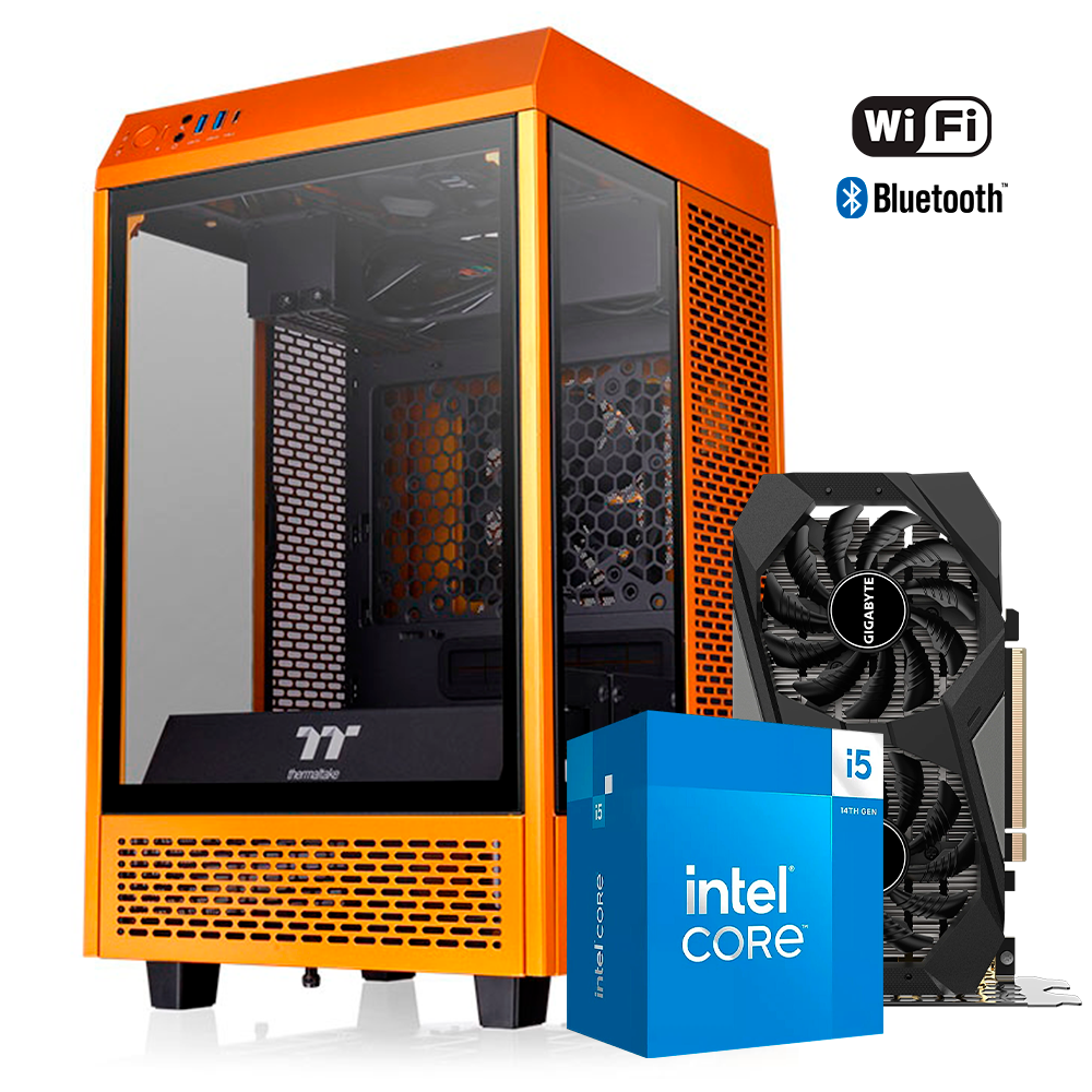Pc Flor Amarilla Intel i5 14400, RTX 3050 6GB, DDR4 16GB RAM, M.2 512GB, PSU 550W 80+ Bronce, Wifi y Bluetooth