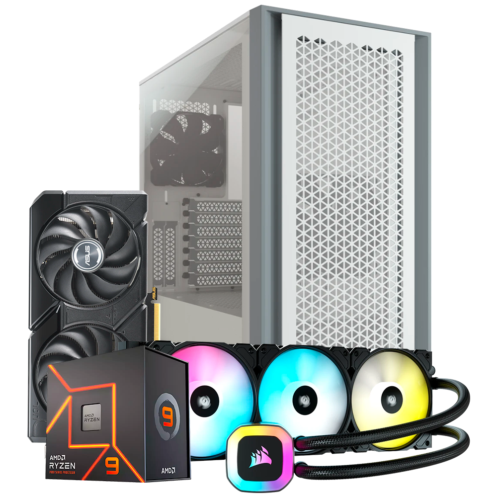 Pc Corsair 4000D Airflow TG, Ryzen 9 7900X, RTX 4060 TI 8GB, DDR5 64GB RAM, M.2 2TB, AIO H510 360mm, PSU 750W 80+ Gold
