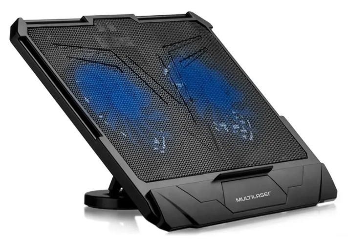 Base/Soporte Cooler Vertical Para Notebook Multilaser, x2 Fans, 9 Height Levels, Conector USB, AC382