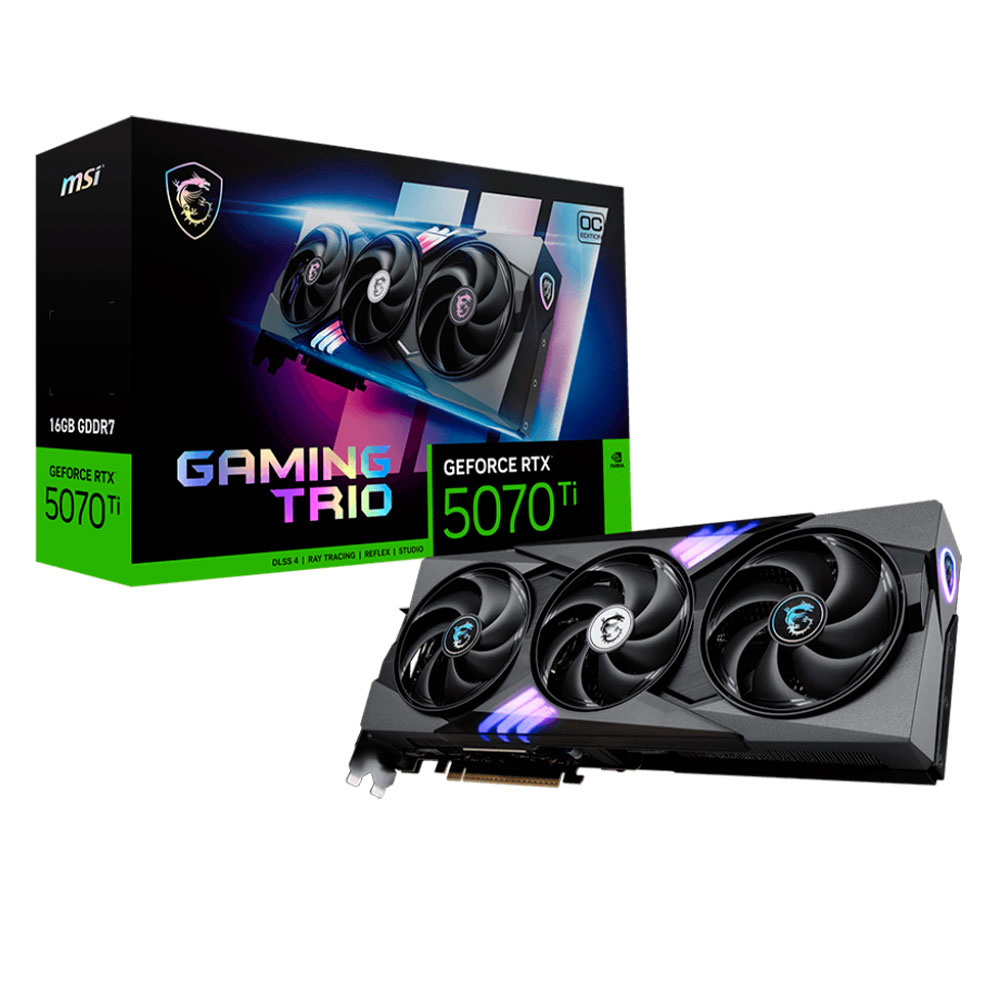 Tarjeta de Video MSI VGA GeForce RTX5070Ti 16G GAMING TRIO OC PLUS, 16GB GDDR7, 912-V531-058