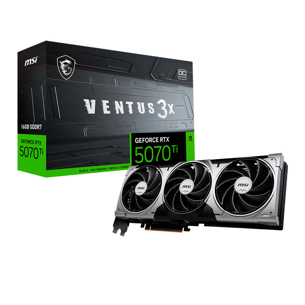 Tarjeta de Video MSI VGA GeForce RTX 5070Ti 16G VENTUS 3X OC 16GB GDDR7, PCI Gen 5, 912-V531-092