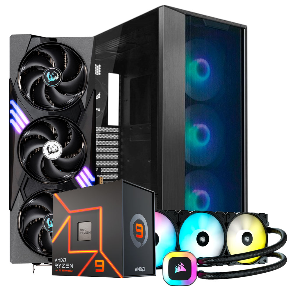 Pc Lian Li Ryzen 9 7900X, RTX 5070 Ti 16GB, RAM 32GB DDR5, SSD M.2 2TB, AIO 360mm, UPS 1200W 80+ GOLD