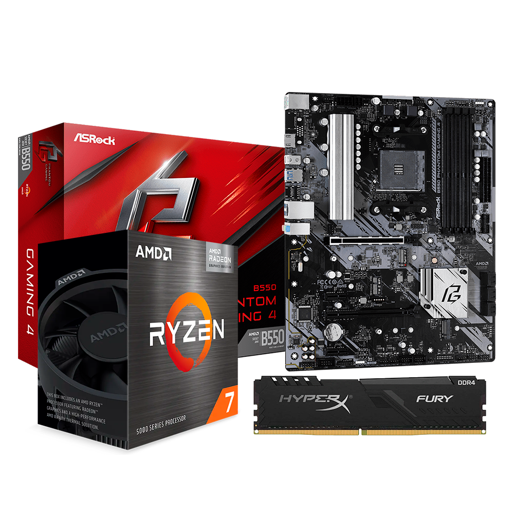 Upgrade Kit Ryzen 7 5700G,Radeon Vega 8, RAM 16GB DDR4, Motherboar B550 ATX