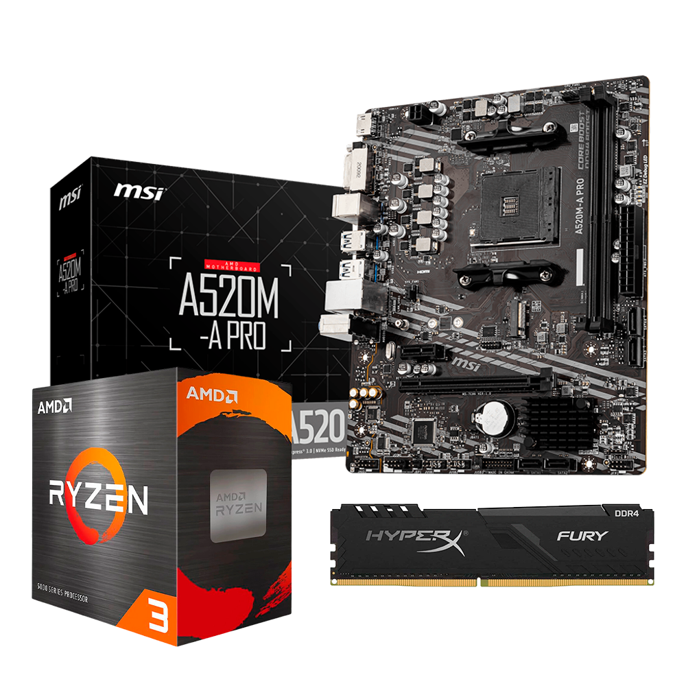 Upgrade Kit Ryzen 3 5300G, Radeon Vega 6, RAM 16GB DDR4, Motherboar A520M