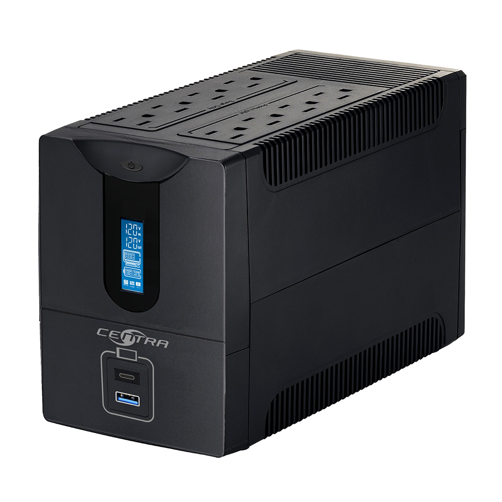 UPS Centra ECO LCD 700VA/350W,8 Salidas con USB A y USB C, CH700LCD