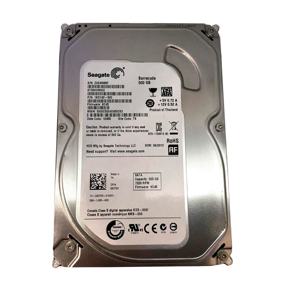 Disco duro HDD 500Gb, SEAGATE BARRACUDA ST500DM002,  SATA 6Gb/s, OEM -PULLED RF 