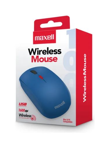 Mouse Inalambrico Maxell, MOWL-100 2.4Ghz, PC y MAC, color AZUL