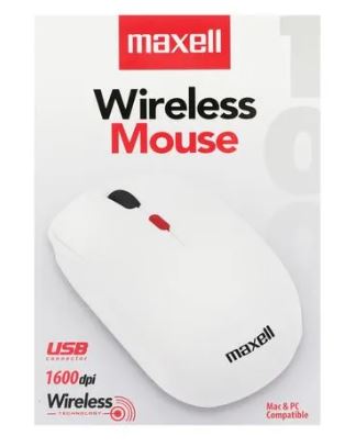 Mouse Inalambrico Maxell, MOWL-100 2.4Ghz, PC y MAC, color BLANCO