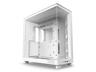 Case NZXT H6 Flow Mid-Tower Airflow Case with 3  Fans, Panoramic Glass Panels, Cable Management, Color Blanco, CC-H61FW-01 