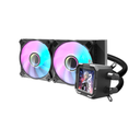 Enfriamiento Liquido Darkflash DV240S RGB NEGRO - TDP 200, 240mm,  320*320 resolution IPS LCD, Control via Software, 3-stage bomba de agua, Intel, AMD, compatible con: Aura, Mystic, Fusion, Polychrome