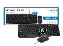 Combo Teclado y Mouse, Ergonomico AON, Español,12 Teclas Multimedia, Conexion USB, FlexiFocus-100 AO-KB-1000