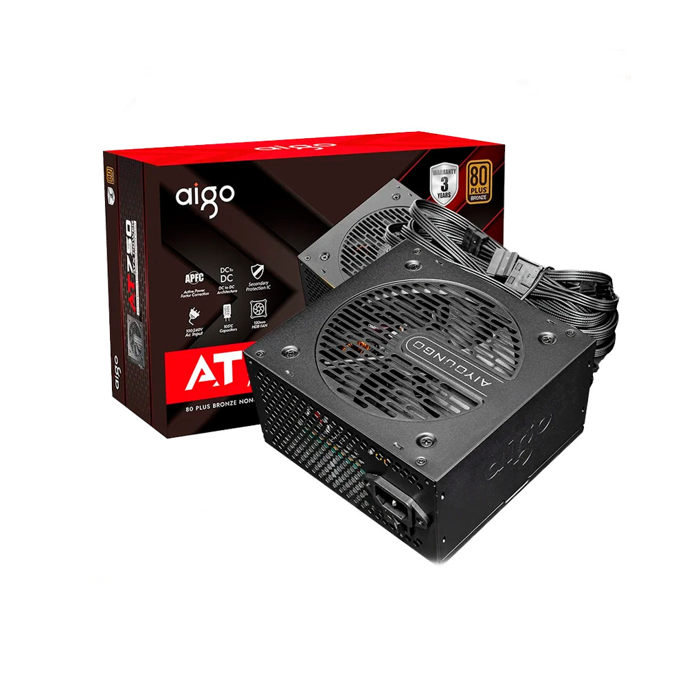 Fuente de Poder AIGO AT 650 Watts – ATX - 80 Plus Bronce