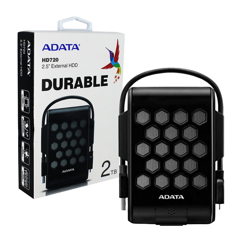 Disco Duro Externo Adata 2TB 2.5" USB 3.1-COLORBOXBLACK AHD720-2TU31-CBK 