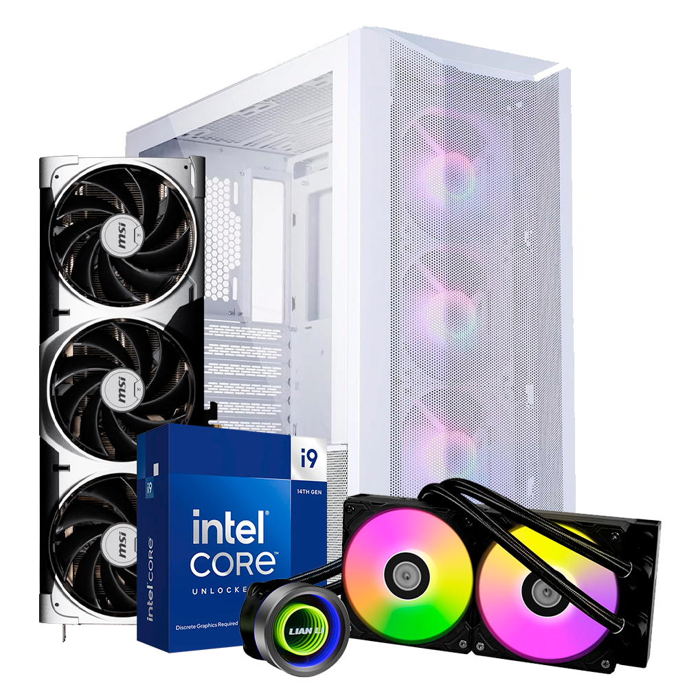 Pc Lian Li Mesh i9 14900KF, RTX 5070 Ti 16GB, RAM 64GB DDR5, SSD M.2 2TB, Enfrimiento AIO 240MM GA II TRINITY, PSU 1500W 80+ Gold