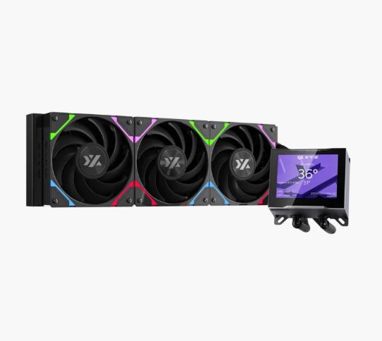 Enfriamiento liquido XYZ HydroView 360mm Negro - XYZ-ventiladores 2500rpm,  Pantalla LCD 3.5",  ventiladores PWM Vortex PRO - X-WC-HYDROVIEW-360B/XYZ-SA-857