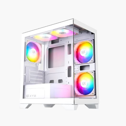 Case XYZ TITANIUM VIEW LITE BLANCO, 6 x 120mm A-RGB fans, Controlador PWM, Micro-ATX and Mini-ITX -X-CS-TITANIUMVIEWLT-W/XYZ-SA-945
