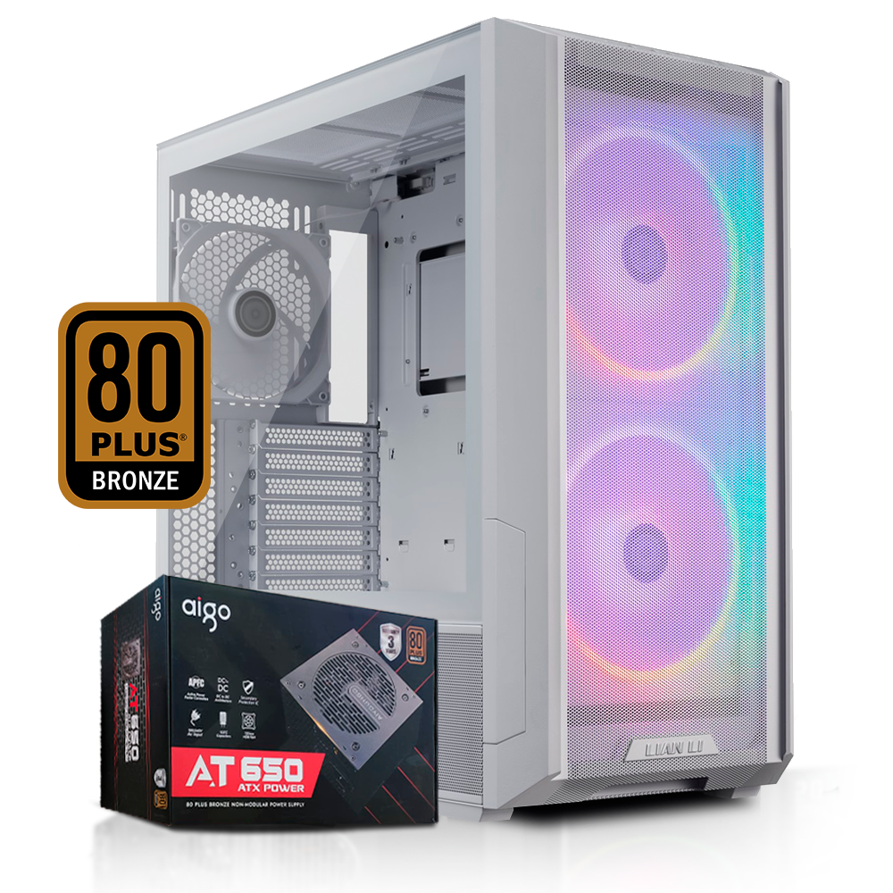 Bundle Case + Fuente | Case Lian Li - LANCOOL 216R + Fuente de Poder AIGO AT 650 Watts – ATX - 80 Plus Bronce KT