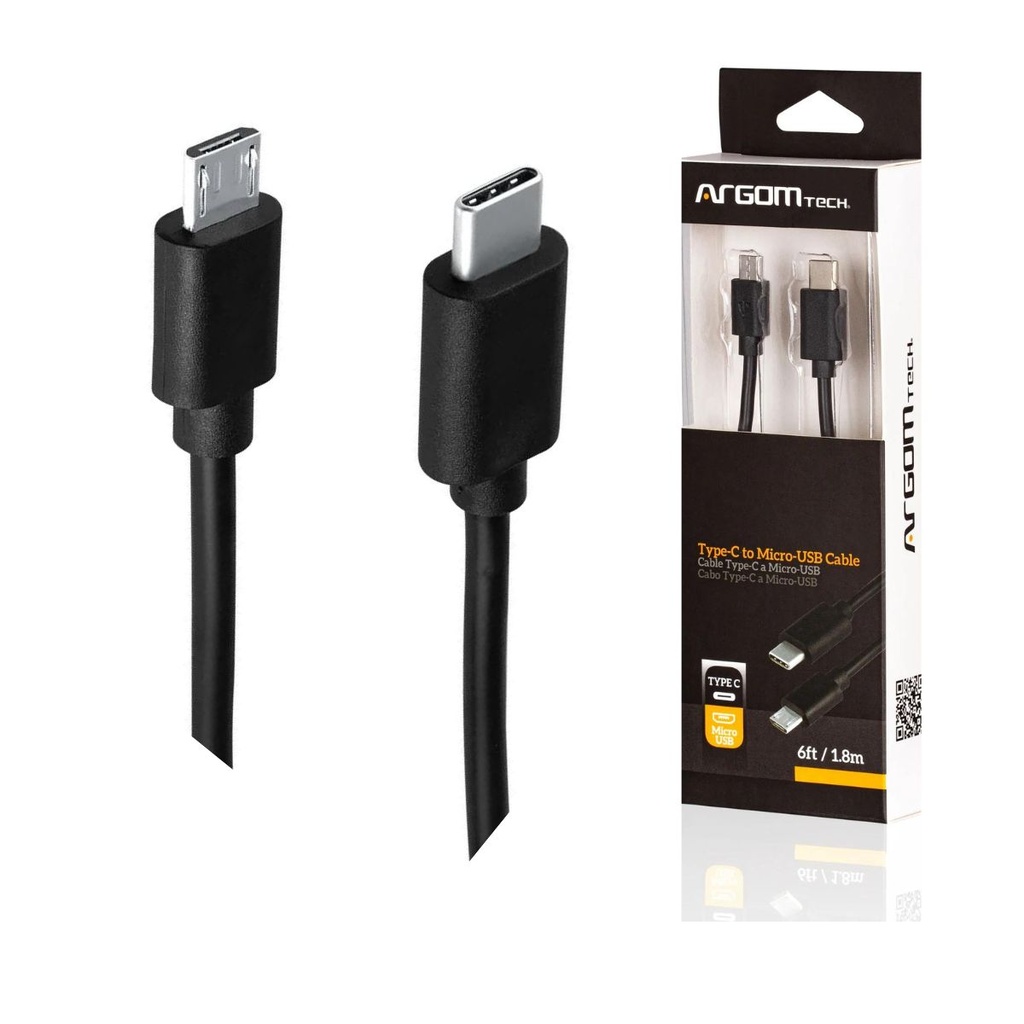 CABLE Argon TYPE-C TO MICRO USB M-M 6FT 1.8M, ARG-CB-0065 