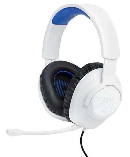 Headset JBL Quantum 100P Gaming, Blanco Azul, JBLQ100PWHTBLUAM