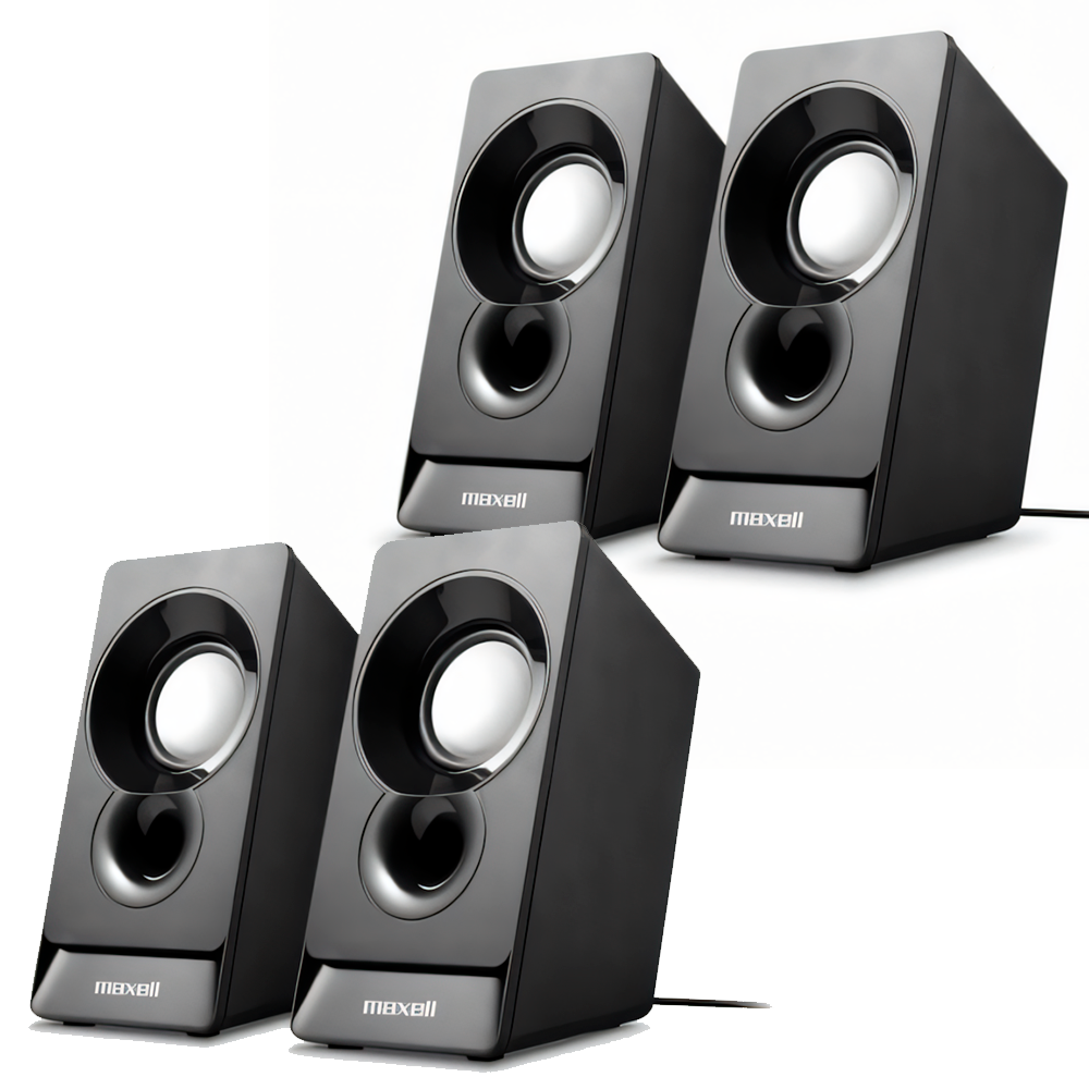 2x1 | Bocina Maxell SS-150, stereo conexiones: 3.5mm audio, usb p/corriente y adaptador USB C. KT