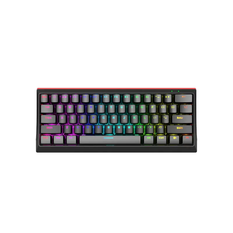 Teclado Marvo Tipo-C (Entrada)/USB Tipo A (Salida), Color Negro Rainbow Switch RED, KG962SP-R