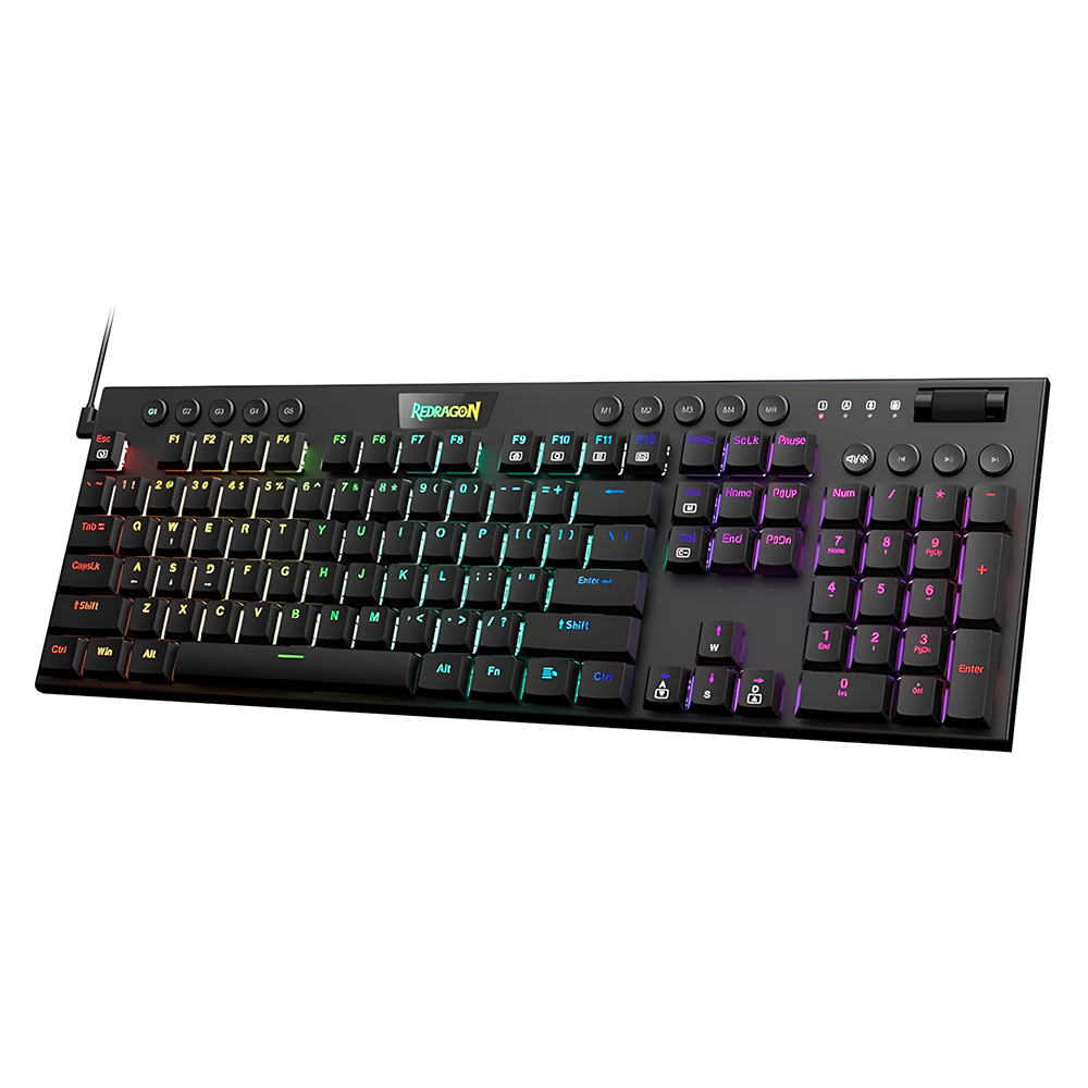 Teclado Redragon Horus Usb-c Negro RGB Switch Rojo K-619 Mecanico FULL HORUS