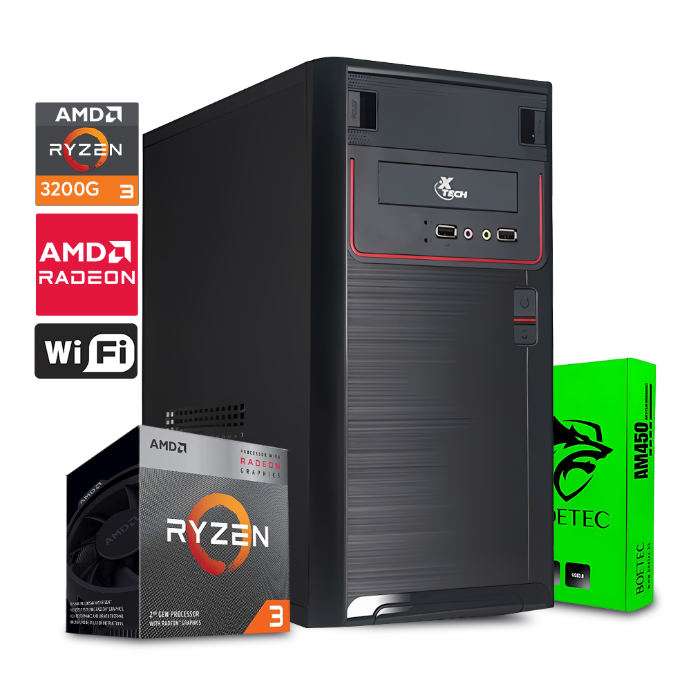 Computadora Standard Ryzen 3 3200G / A520 / 32GB DDR4 / 256GB SSD / 600W / WiFi USB