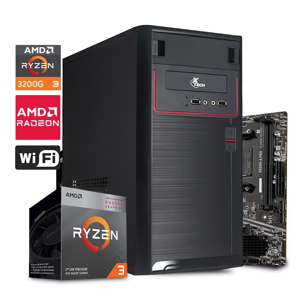 Computadora Standard Ryzen 3 3200G / A520 / 32GB DDR4 / 1TB SSD / 600W / WiFi USB