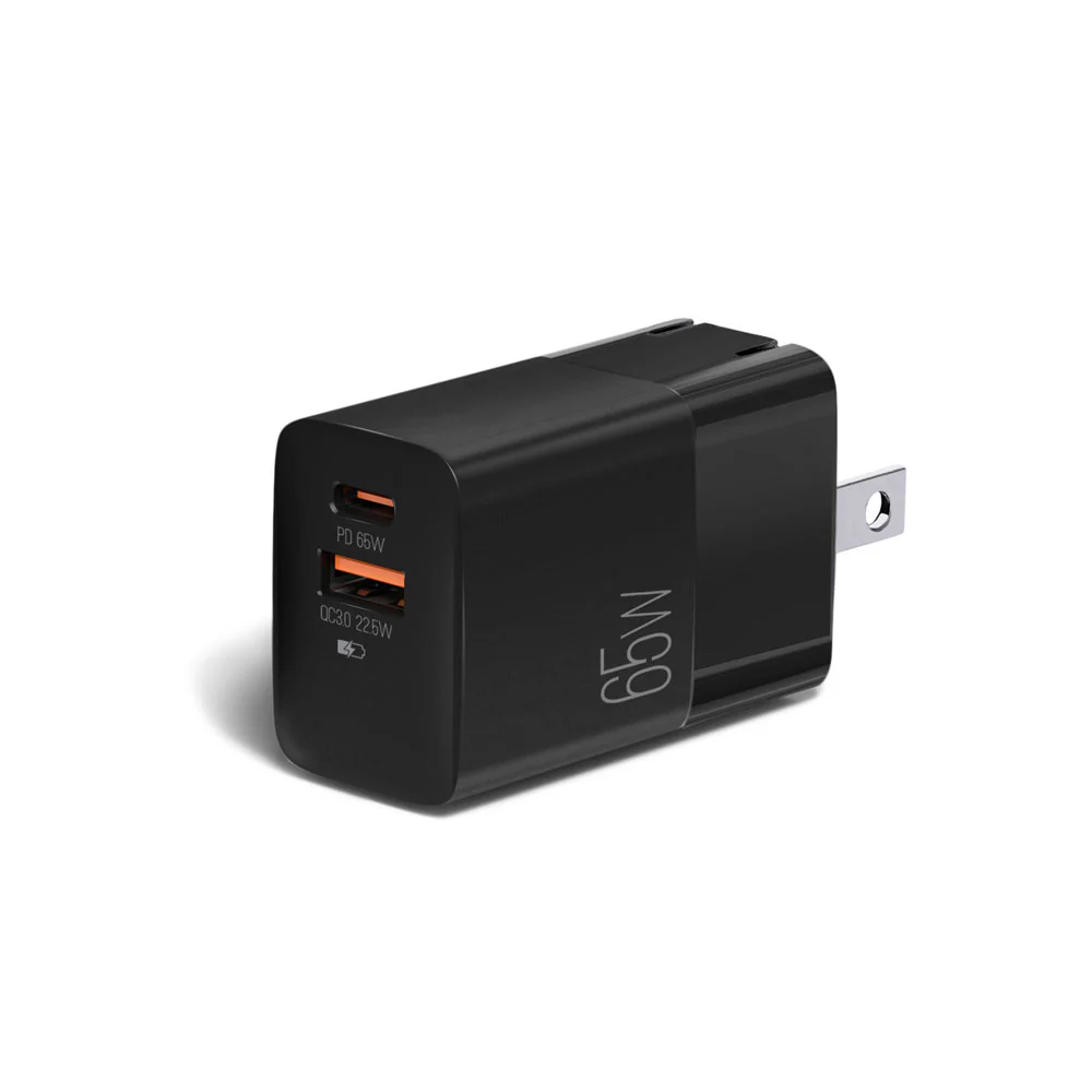 Cargador de pared Volta P7 65W PD Tipo-C + USB con enchufe plegable ARG-AC- 0125BK